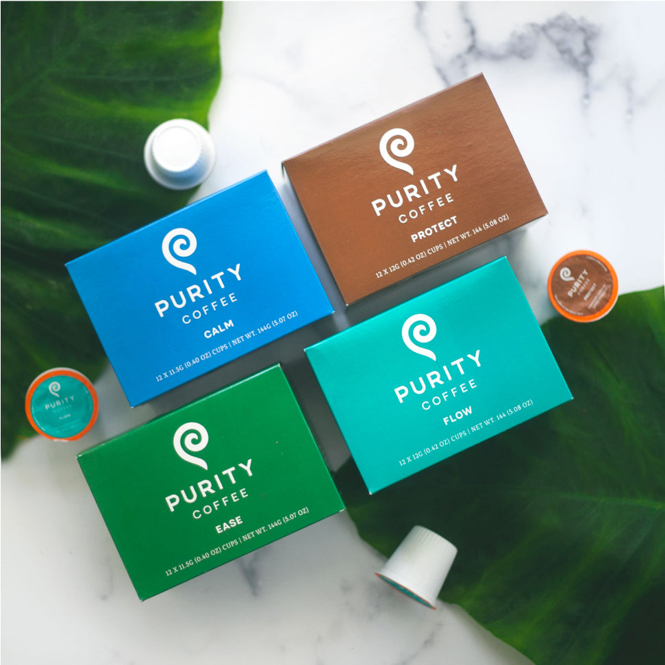 Boxes of Purity Coffee pods
