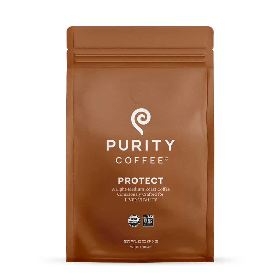 Purity Coffee PROTECT whole bean, Pocket Purity, and pod products